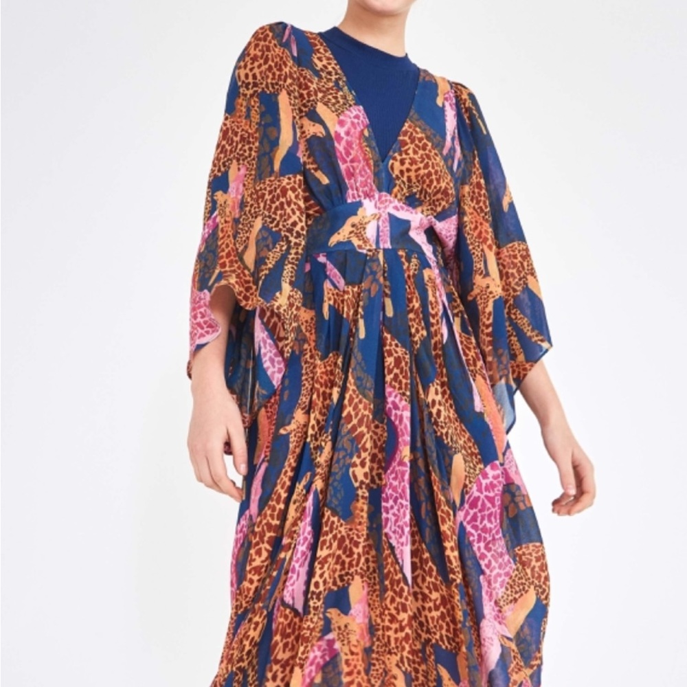 Farm Rio pink Giraffe Caftan Dress in Size Small